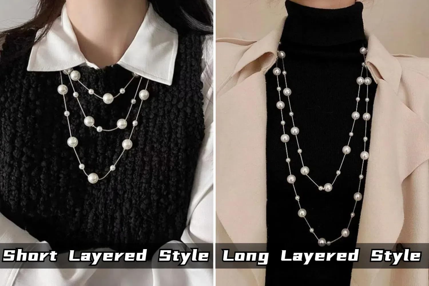 Aleasha Extra Long Pearl Necklace 68" Faux Pearl Multi Strand Gold Necklaces for Women White Pearl Layered Necklace Wedding Party Prom Costume Jewelry - Image 4