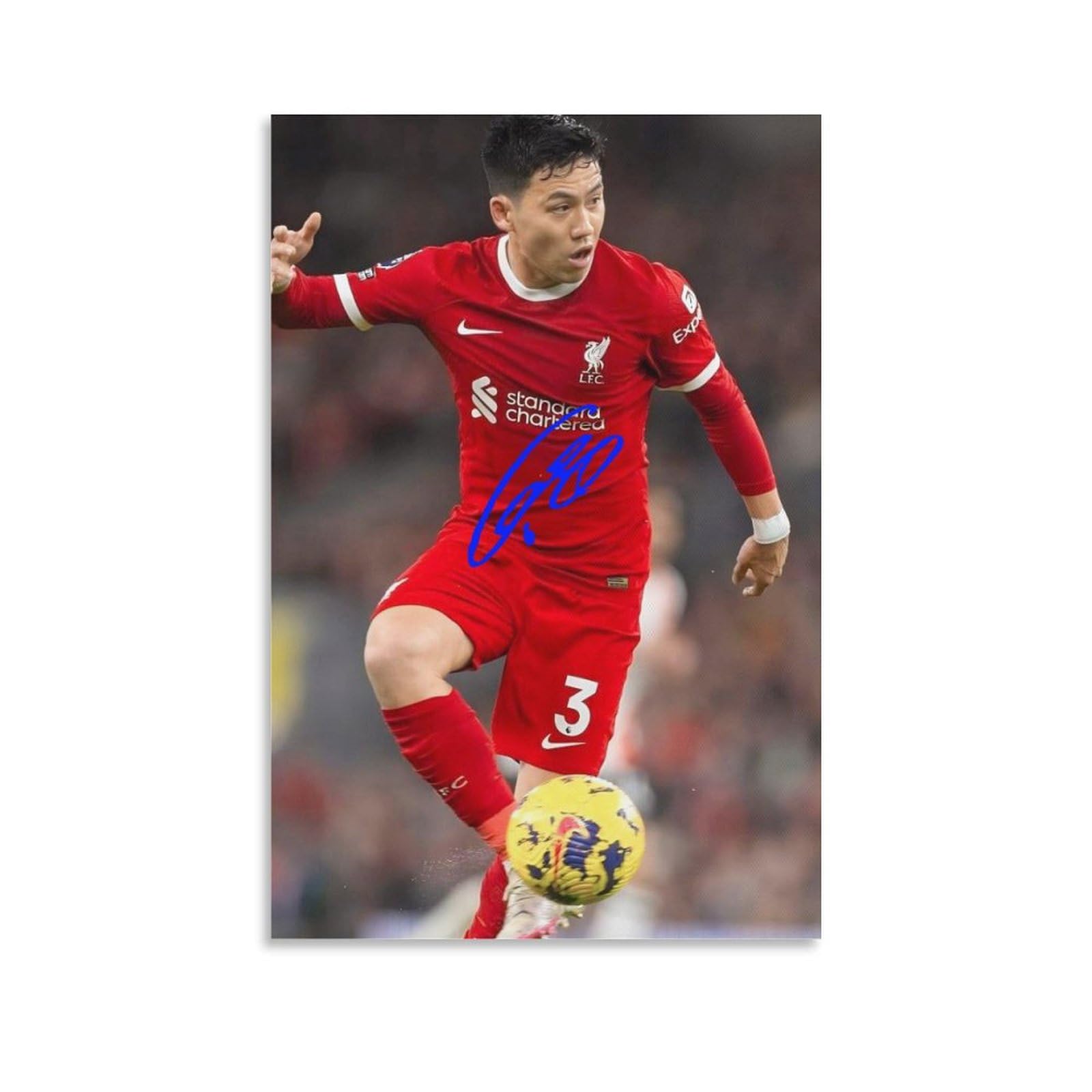 遠藤航 直筆サイン入りフットボール選手のポスター (16) ウォールアート キャンバス 印刷 画像 ポスター ホーム装飾08x12inch(20x30cm)