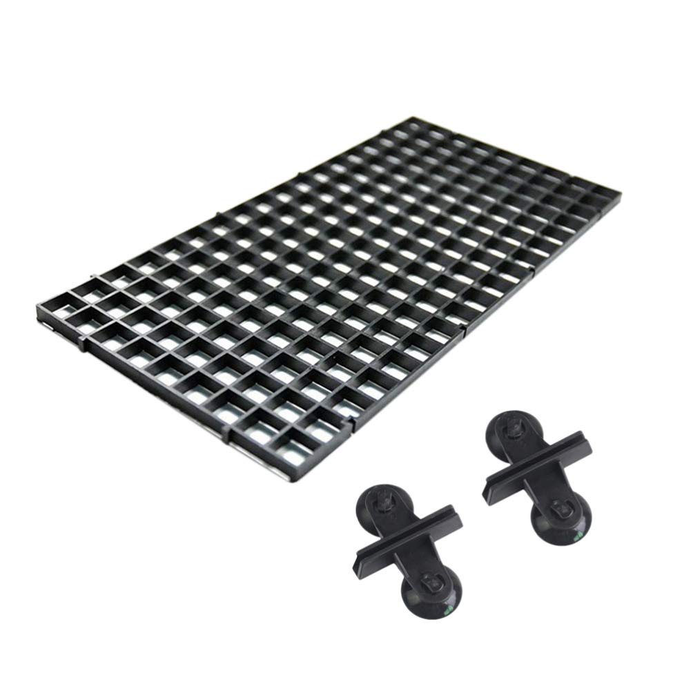 Balacoo4pcs Fish Net Durable Safe PC Plastic Fish Net Plate Segregation Net Grid Plate Filter Board with 8pcs Clamp for Fish Tank