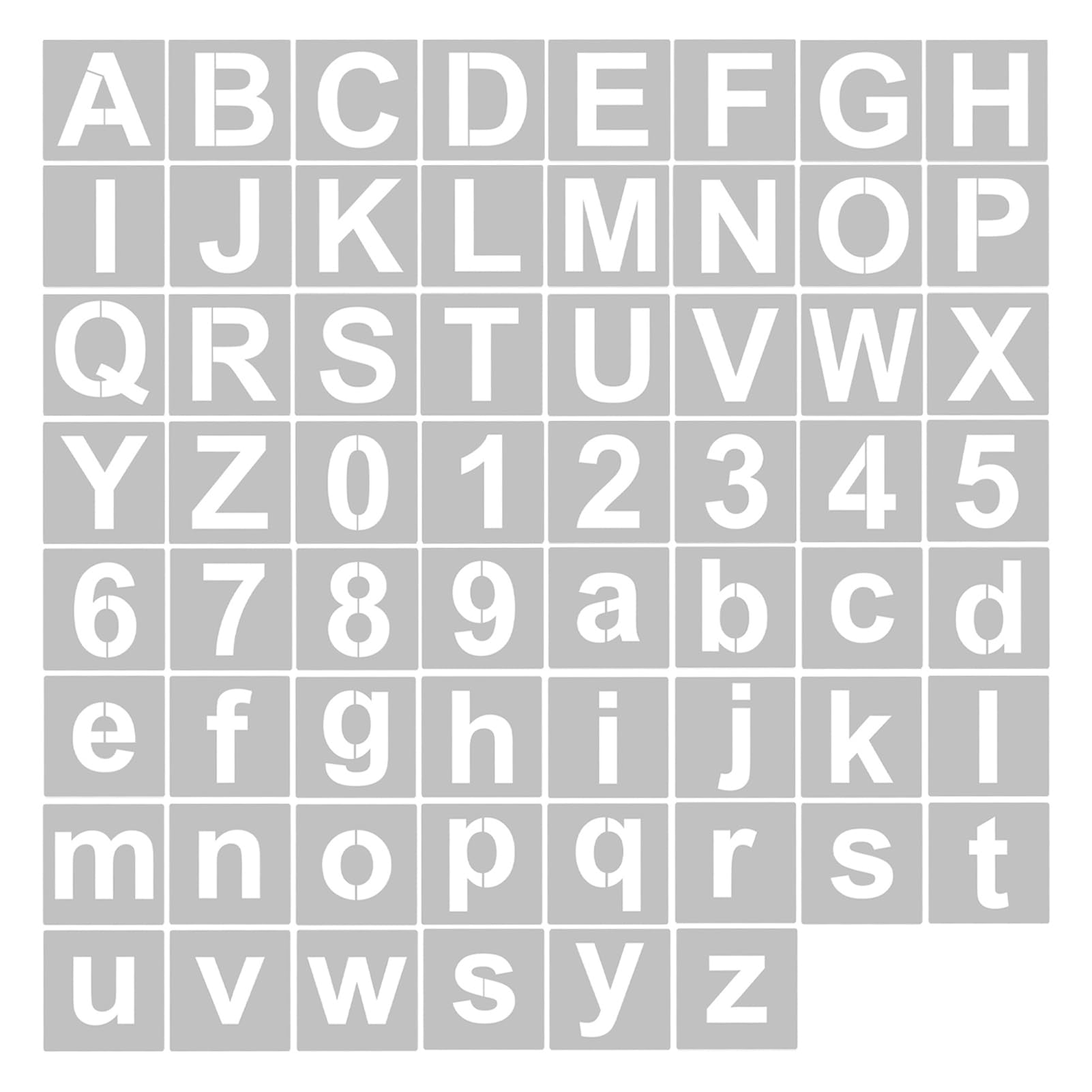 Ejoyous 62 Pz Stencil per Lettere Stencil per Alfabeto Riutilizzabili in PET da 4 Pollici Modelli Artigianali per Dipingere su Pareti e Porte in Tessuto di Legno con Lettere Numeri per Insegne Fai