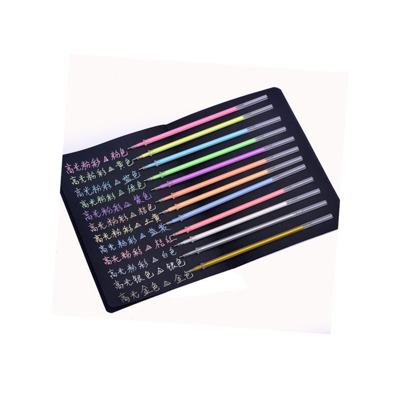 Sewroro 300 Pièces Recharge Stylos Gel Colorés Pointe Fine Encre pour Lisse Compatible Stylos Standards Fournitures Bureau et