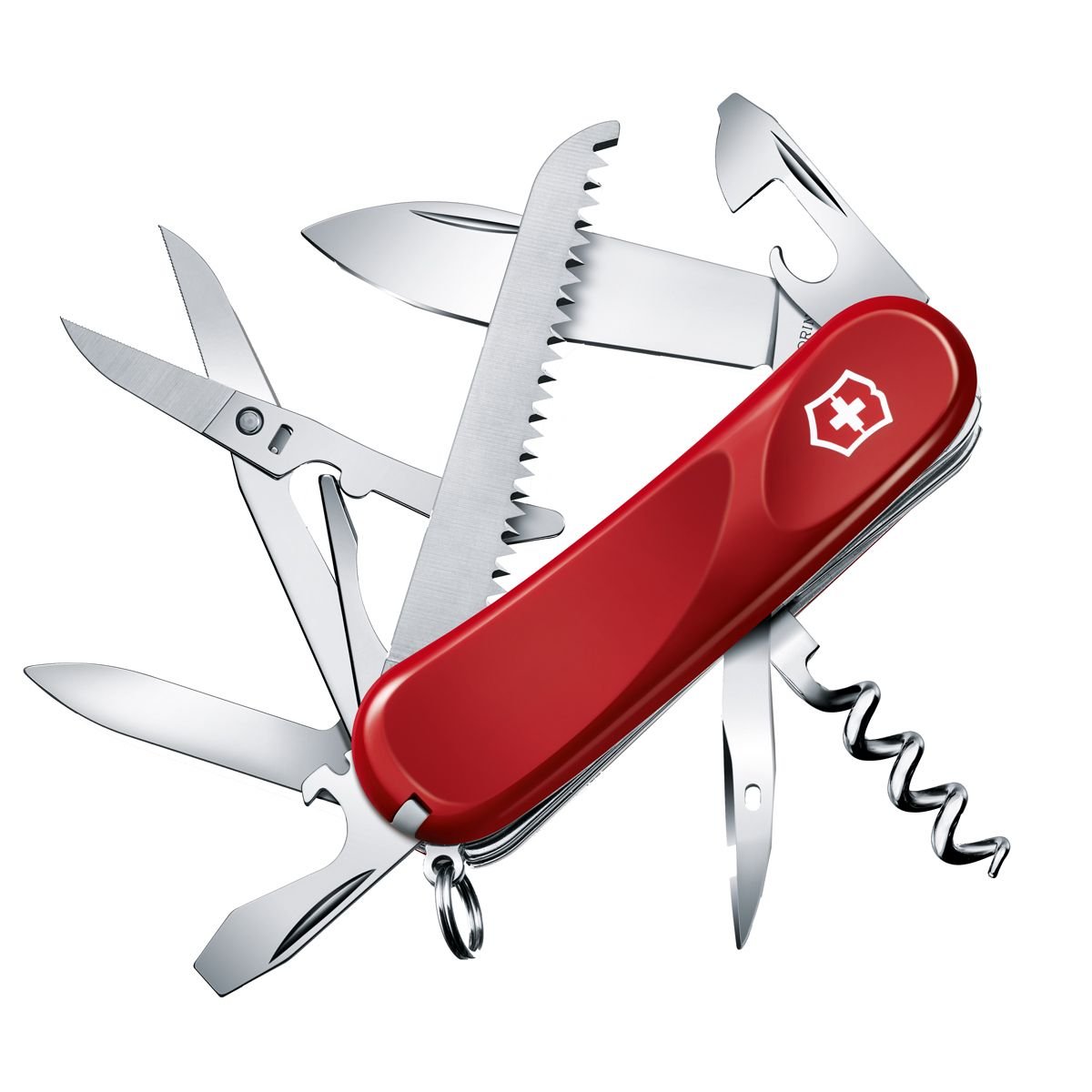Victorinox Evolution 17 Couteau de Poche Suisse, Léger, Multitool, 15 Fonctions, Tire Bouchon, Lame, Ergonmic, Rouge