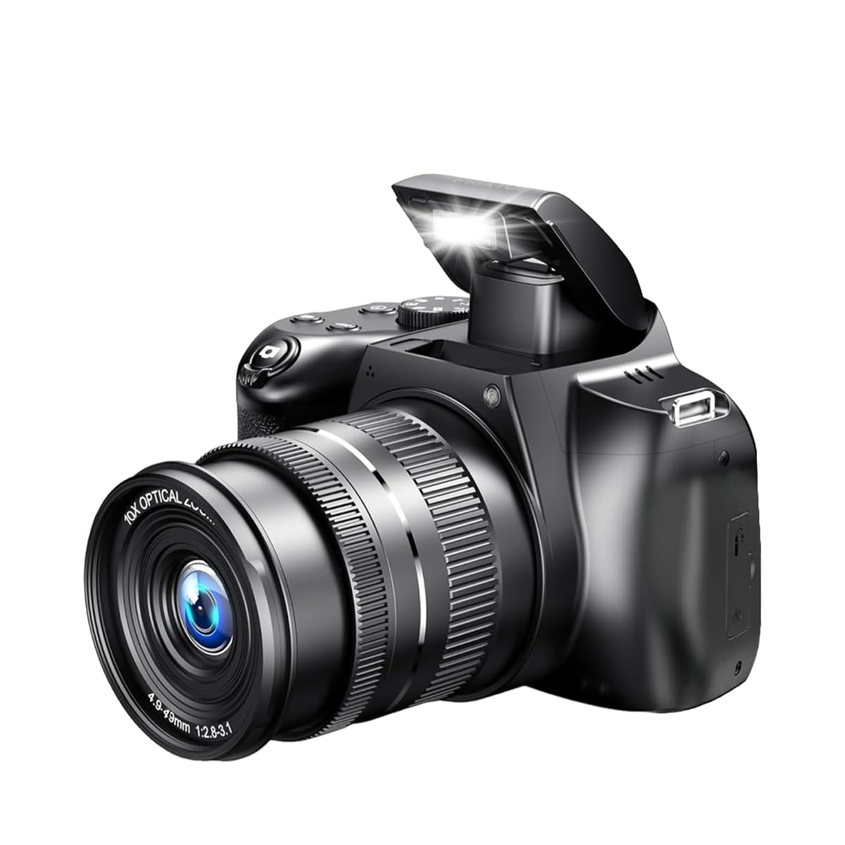 PRIXTON Cámara Digital 4K UHD 64MP Voyager DC700, Cámara de Fotos Wi-Fi y APP, Estabilización Anti‑Shake, Detección Facial, Flash XENON, Zoom Óptico 10X, Pantalla IPS 2,88”, USB-C, MicroSD hasta 256GB