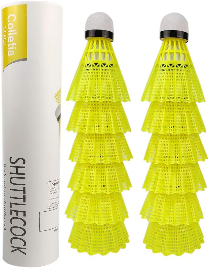 Badminton Shuttlecocks 12-pack Nylon Shuttlecocks Birdies Balls High Speed Badminton Balls with Great Durability Stability Suitable for Indoor Outdoor Sports Training Tube of 12