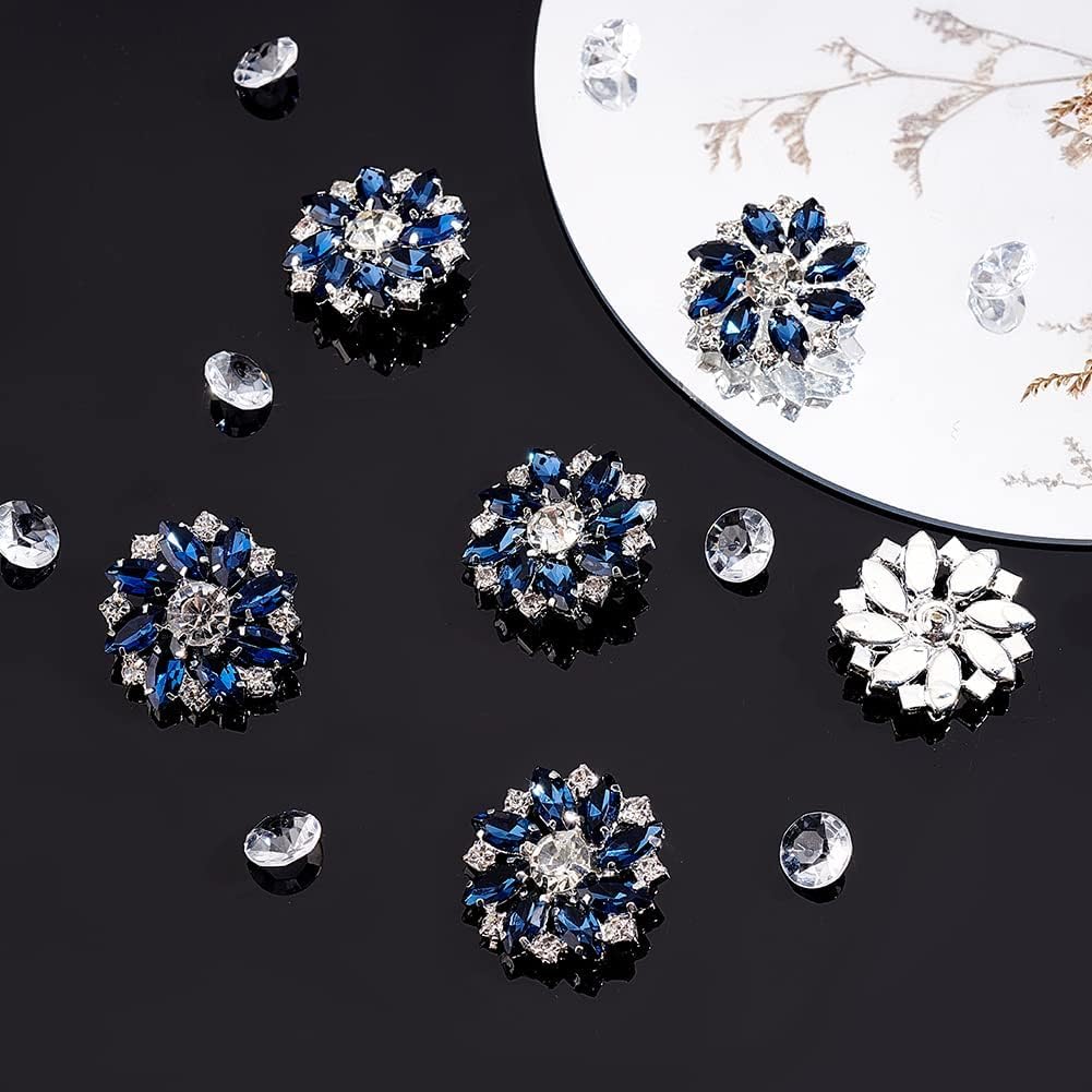 Fingerinspire 6boutons à Tige En Laiton Et Strass, 1-trou, Fleur