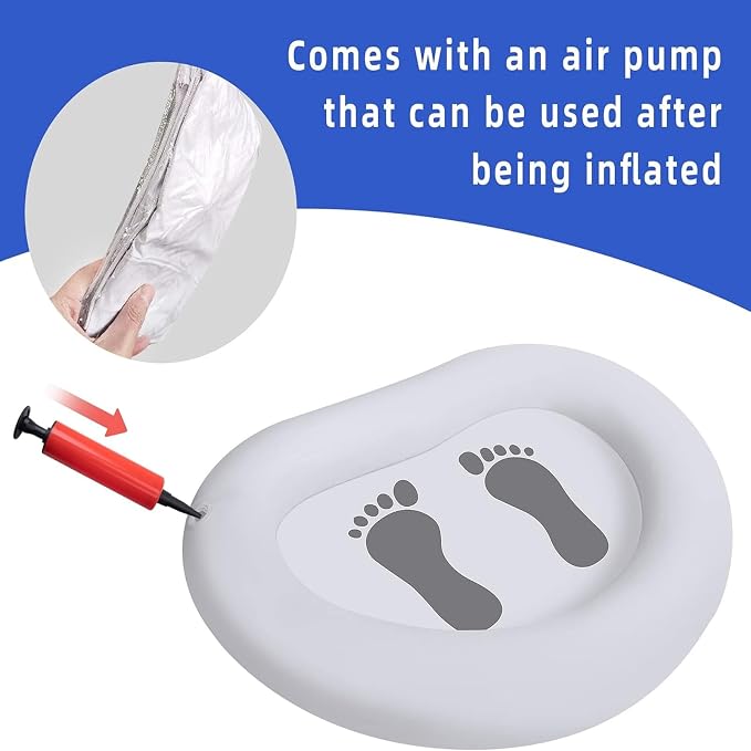 Balde de baño inflable para pies, con bomba de aire, portátil miniatura 7
