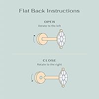 Vista 3 de PAVOI 14K Gold Plated Solid 925 Sterling Silver Post Cubic Zirconia Stud Flat Back Earrings for Women Cartilage Earring Helix Piercing Jewelry