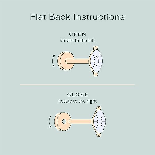 Miniatura 4 de PAVOI 14K Gold Plated Solid 925 Sterling Silver Post Cubic Zirconia Flat Back Earrings for Women Cartilage Earring Helix Piercing Jewelry Small