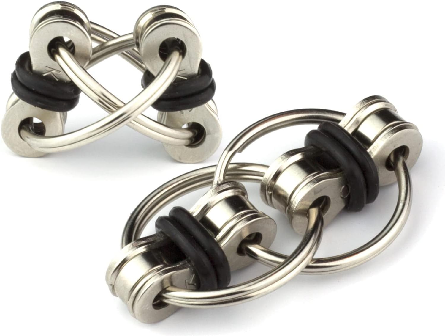 Flippy Chain Fidget Toy by Tom's Fidgets - Perfect for ADHD, Anxiety, and Autism - Bike Chain Fidget Stress Reducer for Adults and Kids (Black 2PK)