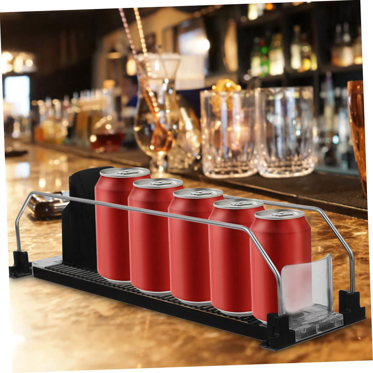 Paquete de 2 latas de refresco para estante de refrigerador, máquina expendedora de bebidas, dispensador automático de bebidas para latas y botellas, extractor de bebidas que ahorra espacio para