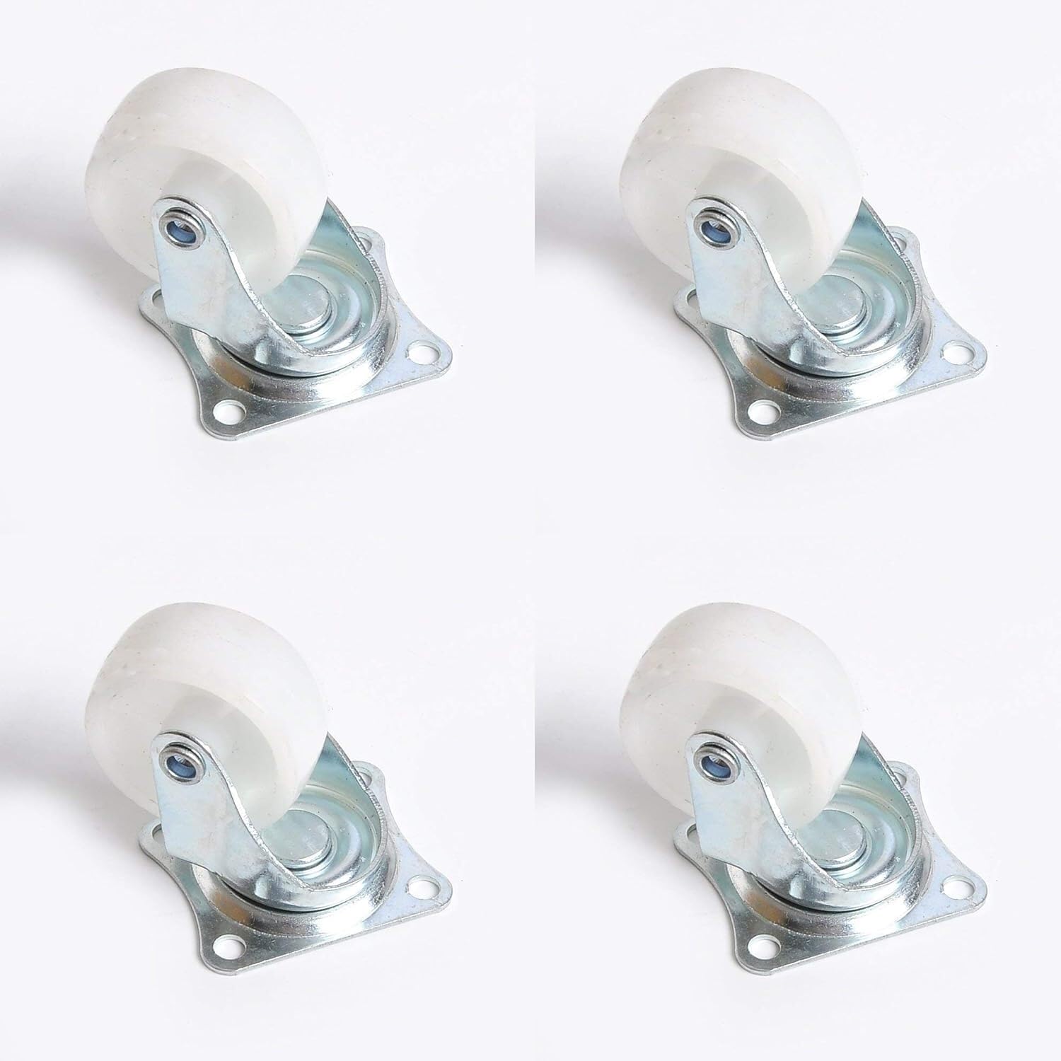 GYRAZXS White PP Swivel Casters Set of 4 2.5 Inch Replacement Wheels for Furniture Equipment