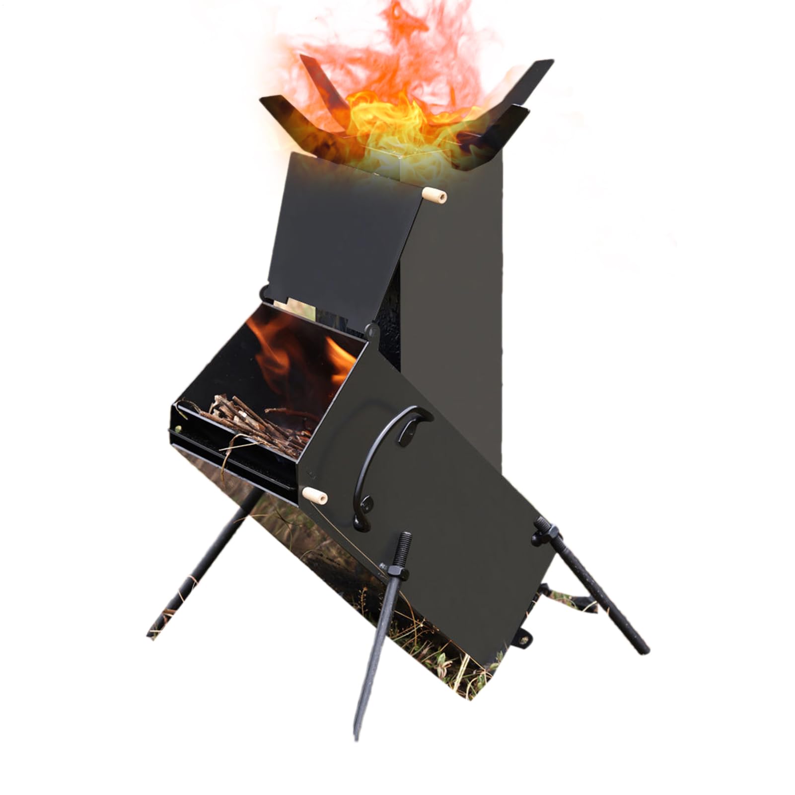 Poêle à fusée à bois compact contre le vent pour réussir vos cuissons de camping