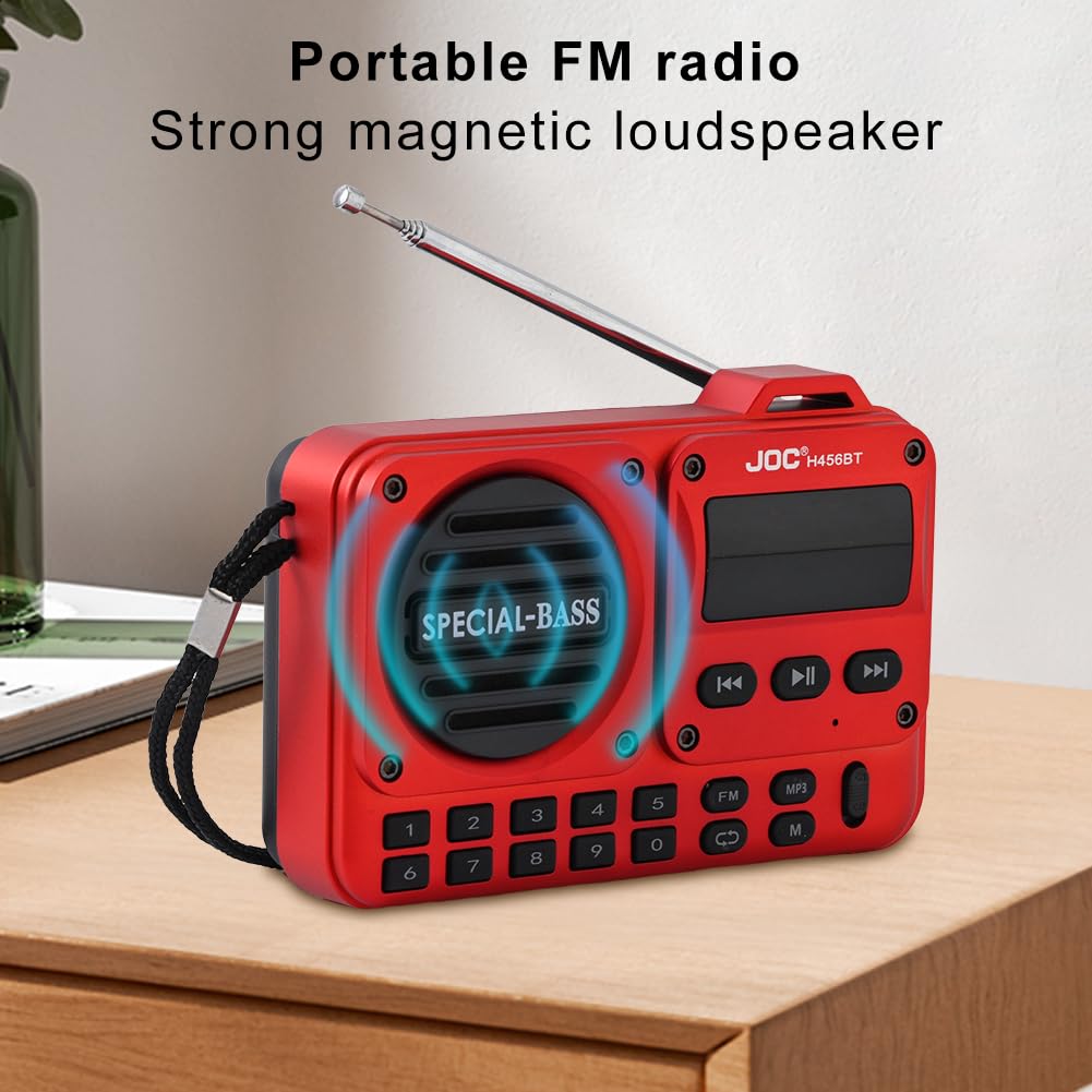Radio FM portátil con Pantalla LED Grabadora de Radio Digital BT 5.4 Altavoz de Radio para Viajes en casa Regalos para Personas Mayores