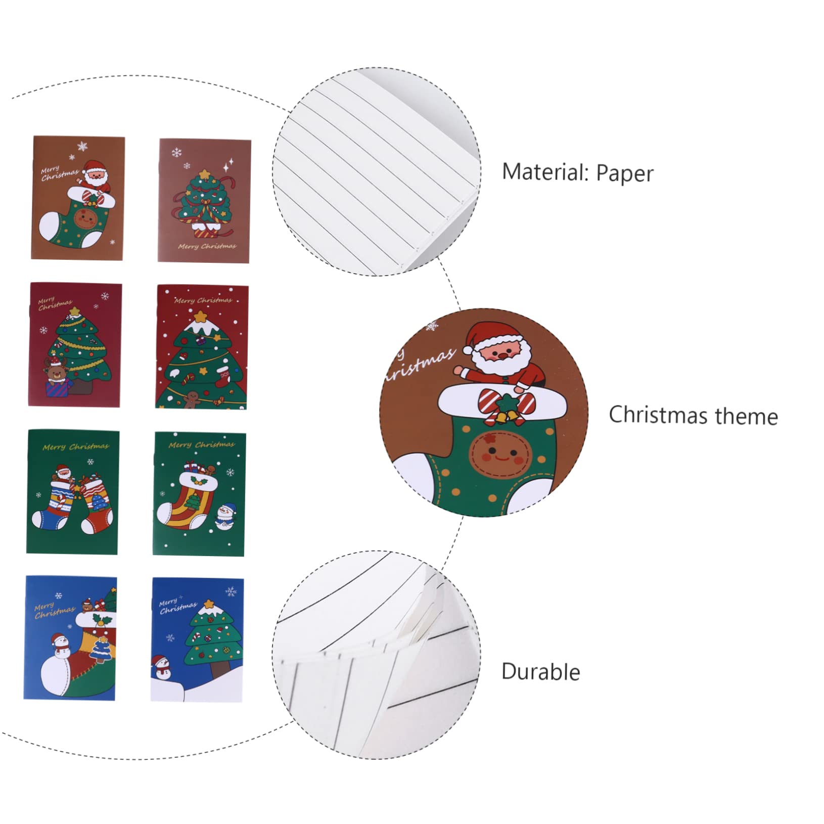 Angoily 100 Pièces Bloc-notes De Noël Pour Mini Cahiers De Noël Mini Cahier De Noel Bloc-notes Étudiant Papeterie En Gros Papier