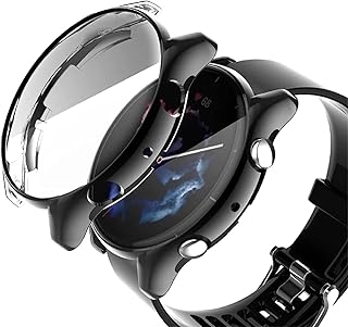 Silicone Soft TPU Screen Protective Case Cover Compatible for Amazfit GTR 3/GTR 3 Pro Smart Watch .Black