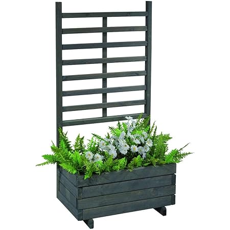 GASPO Blumenkasten mit Rankhilfe Gmunden Blumentopf aus Holz L 68 cm x