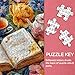 Larkipuzz Books 1000 Piece Jigsaw Puzzle for Adults, Quilted Book Tea Cup Teapot Puzzle, Colorful Floral Garden Theme for Plant Lovers