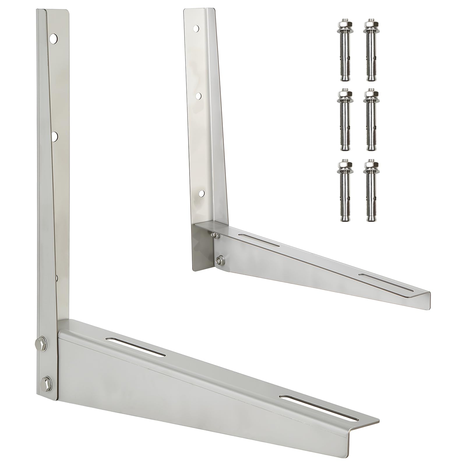 Rostfreier Stahl Klimagerät Halterung Klimaanlage-Wandmontage Robuster Wandhalter für Klimaanlagen – Stabil & universell für 9000–24000 BTU (forma de L)