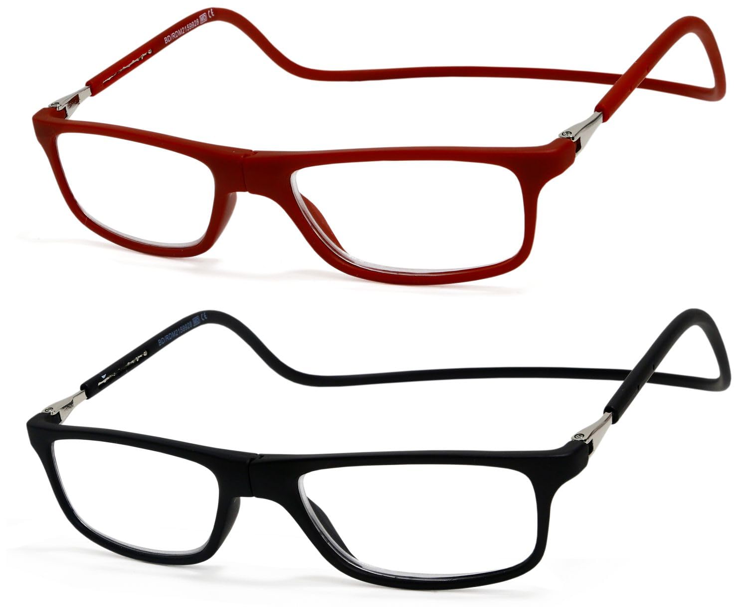 NEW VISION 2 Pack Occhiali Da Lettura con Calamita, Occhiali con Calamita Da Vista, Occhiali Calamitati Da Collo, Occhiali Lettura Calamita per Uomo e Donna NV2904 (C8+C6, 1, x)
