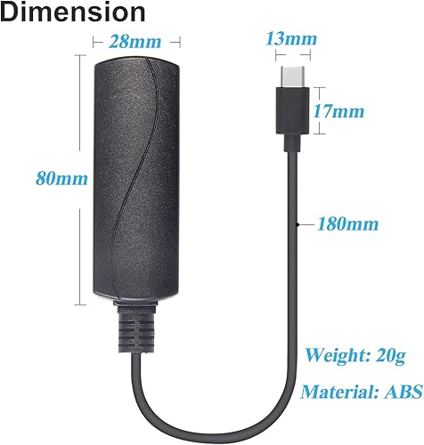 Miniatura 7 de REVOTECH Convertidor adaptador PoE a USB C, convierte POE a salida 5V2A Tipo-C con Ethernet, IEEE802.3af con 10100Mbps, banda ancha con cable y