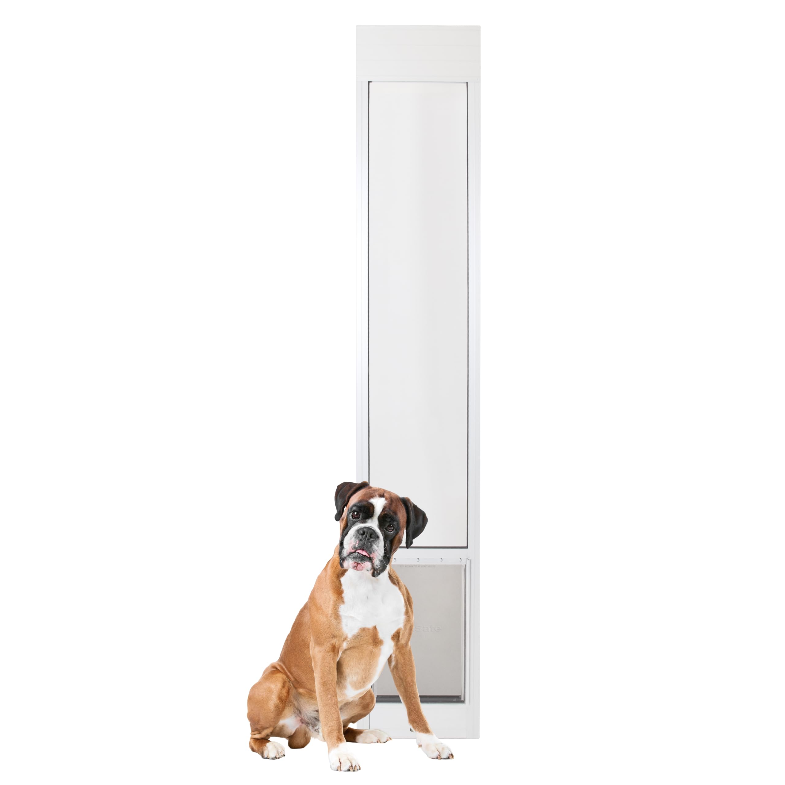 Photo 1 of ** scratch damage** PetSafe Sliding Glass Pet Door - No-Cut DIY Install Doggy Door for Renters - Aluminum Frame - Adjustable Height 91 7/16" to 96" - Ideal for Large Dogs Up to 100 lbs - White
