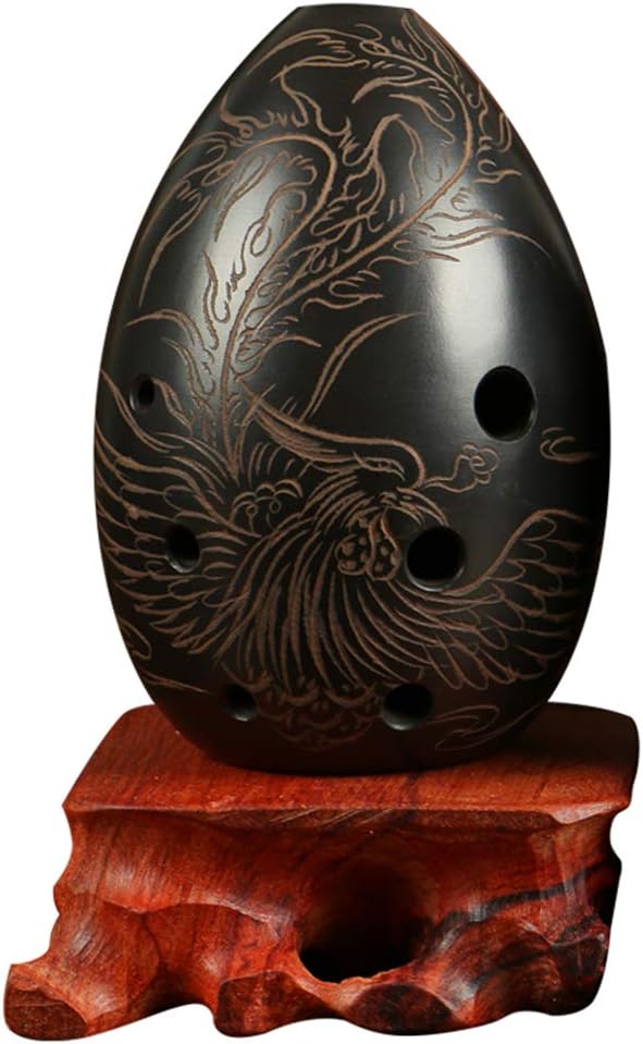 Semli Professional Chinese Flute Xun Instrument Ceramic Ocarina Ancient Xun Instrument Ceramic Ocarina (Phoenix)