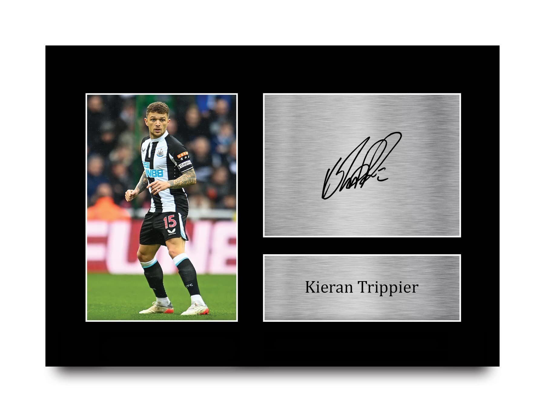 HWC Trading – Photo Signée Alan Shearer A4 – Cadeau Pour Fans De Football – Support Métal Argenté – Impression De Qualité