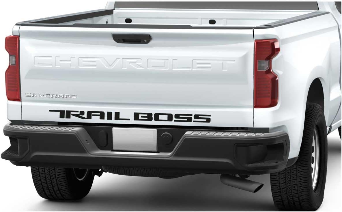 Chevy Silverado Gloss Black Trail Boss Tailgate Lettering Decal 2019-2026 GM Licensed