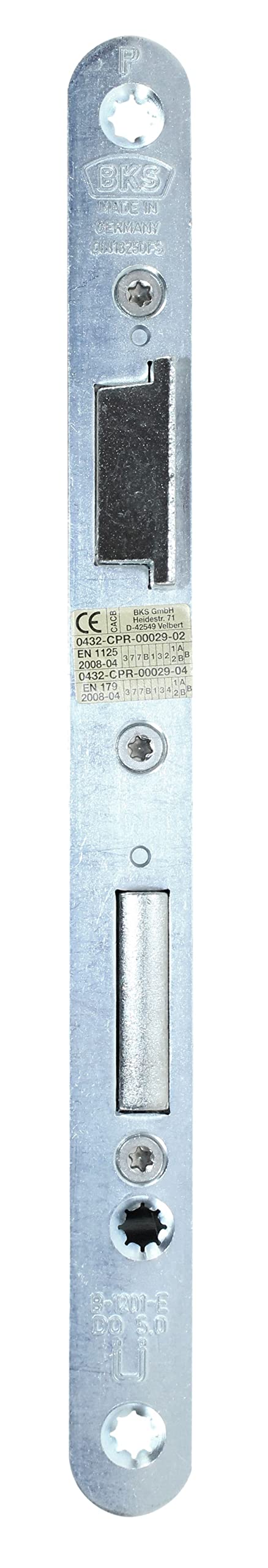 BKS FH Panikschloss Türschloss/Stahltürschloss, Funktion E, Dornmaß 55mm, Entfernung: 72mm, Stulp: 20x235mm abgerundet, DIN Rechts, incl. SN-TEC® Montageset (RECHTS)