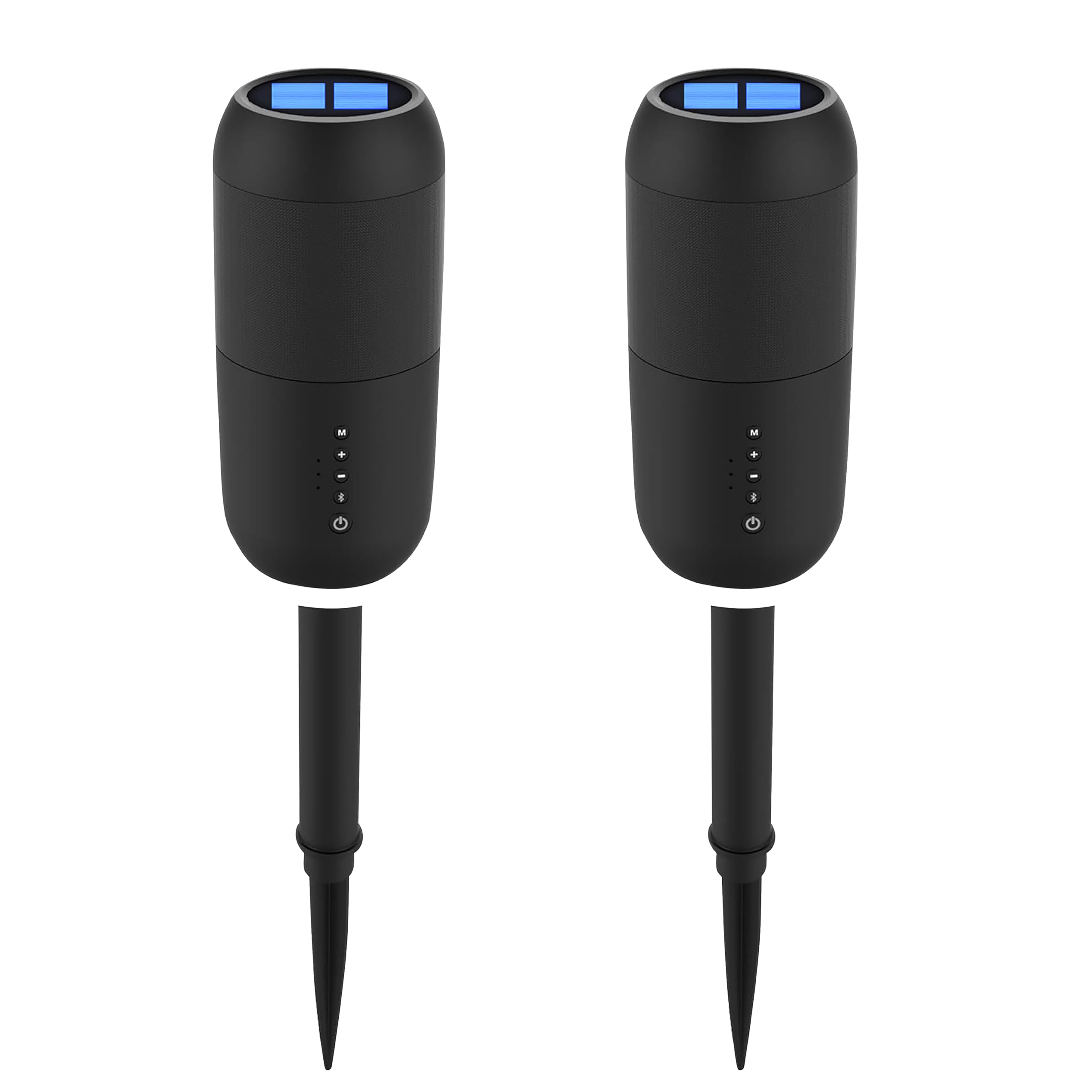 Outdoor Solar Power Bluetooth Speaker Waterproof Design, HD Sound, 6H Playtime, Rich Stereo Bass, Linked Bluetooth Technology, Removable Ground Stake for Garden Beach | Portable Speaker- Pack of 2