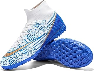 Chuteiras de Futebol Infantil Resistente Ao Desgaste Durável,Chuteiras de Futebol Juvenil Confortável Peso Leve Macio,Chuteiras de Futebol Mulheres VF Antiderrapante (Color : Blue, Size : 42 EU)