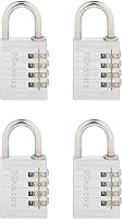 Vista 1 de Master Lock Candado de Combinación Programable, Paquete de 4, Plateado 643EC4