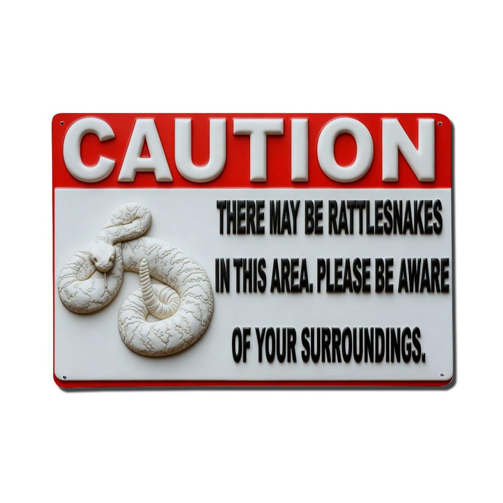 Iageret Vintage Caution Rattlesnake Warning Sign Pattern Metal Tin Sign Retro Wall Decor, Bar Garage Cafe Kitchen Home Wall Art Poster Decoration 8X12inches