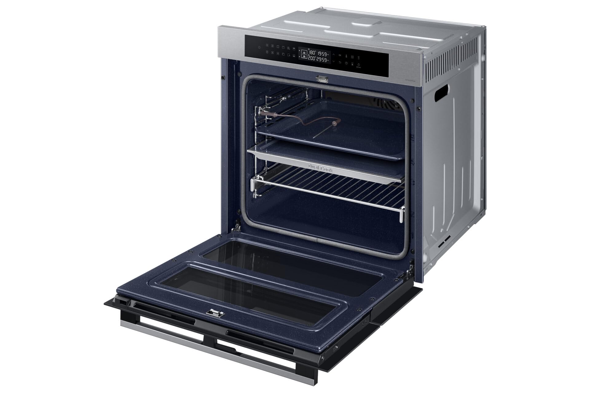 Forno Samsung ad incasso NV7B4340UBS 60 cm 76 l dual cook flex serie 4 doppia porta vapore grill wifi display led inox classe a+