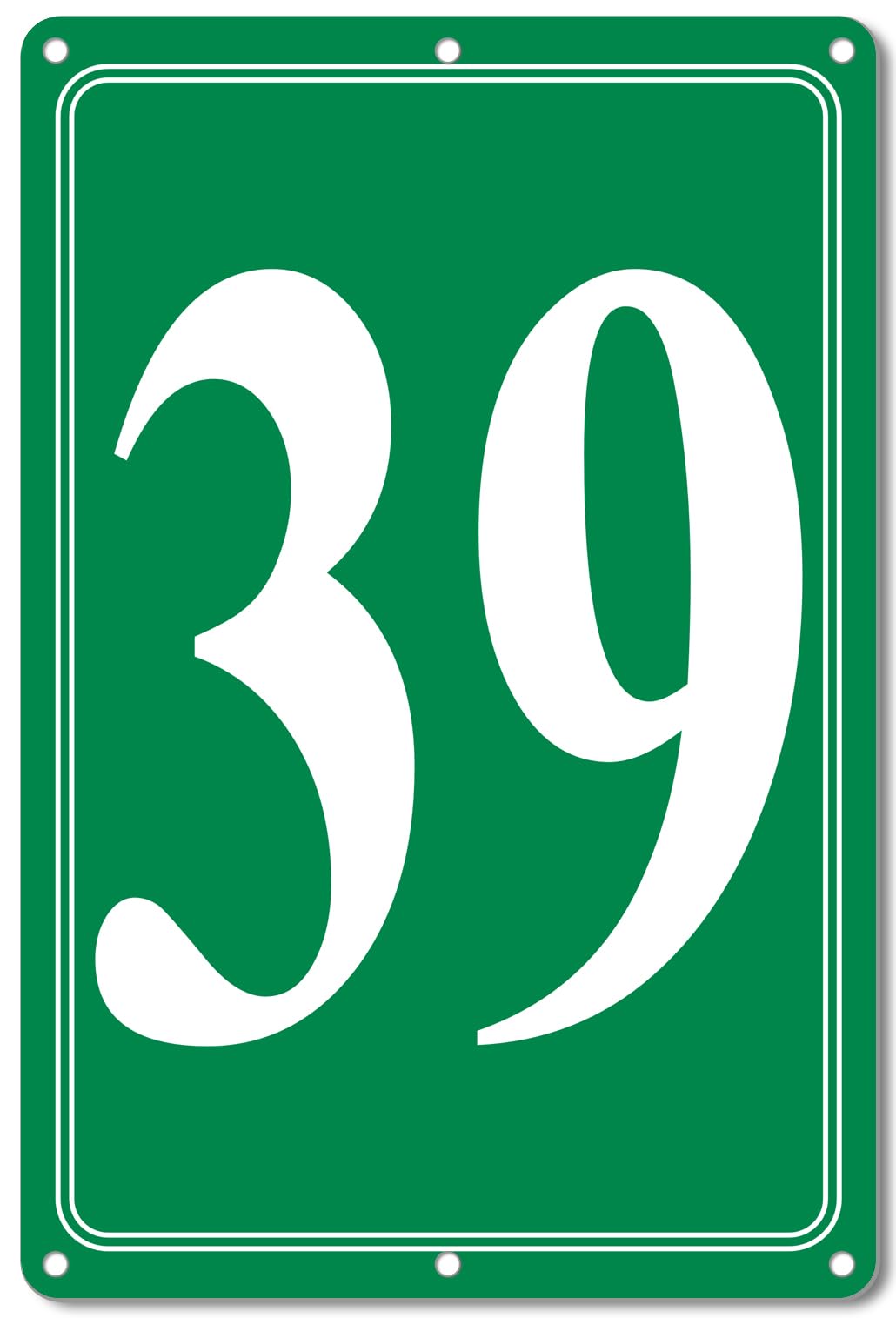 i-CowFun Premium Aluminum Number Signs 39, Metal 12" X 8" Green Numbered Signs Outdoor for Parking Lots, Floor, Dock, Court, Aisle, Field, High