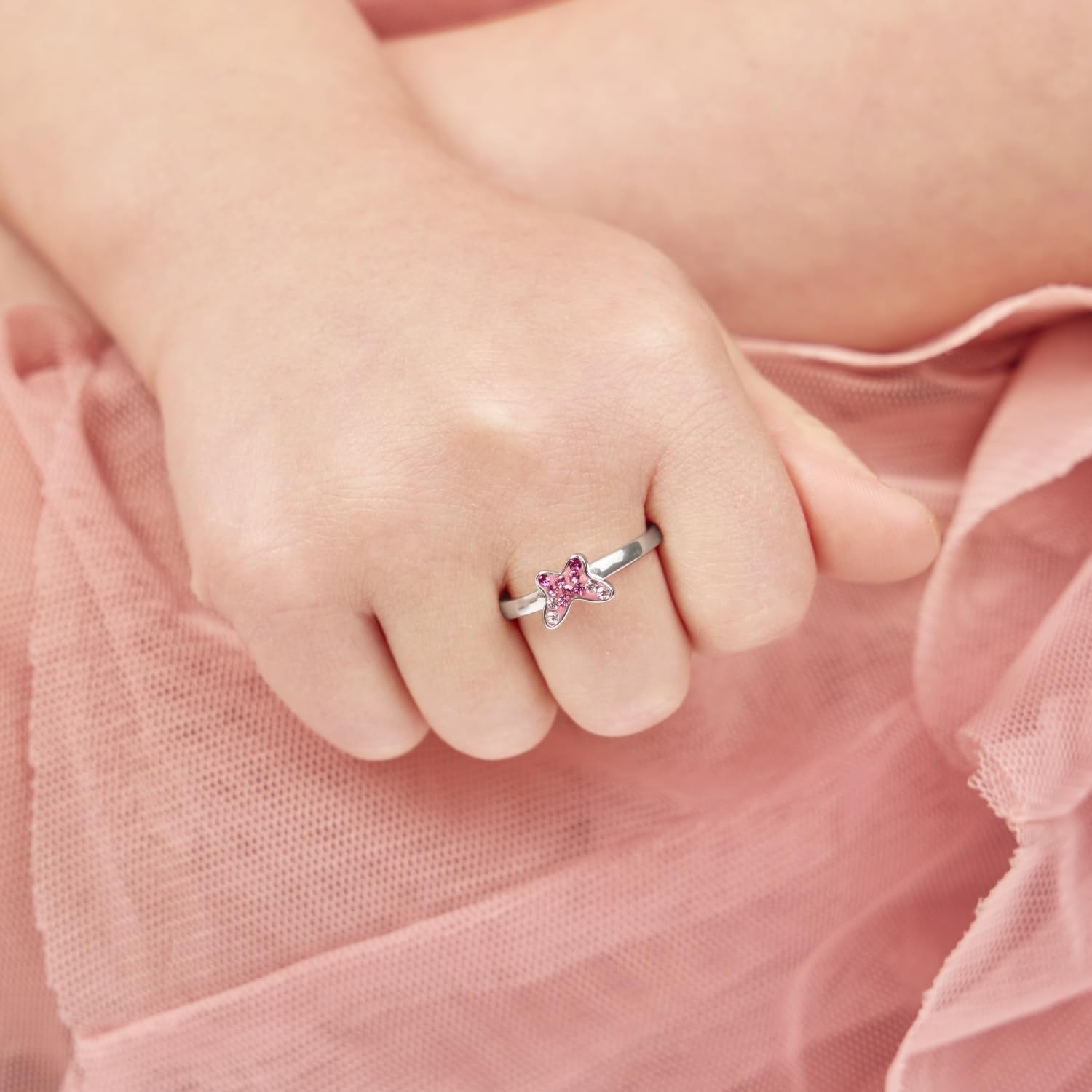 Prinzessin Lillifee Anillo de plata de ley 925 para niñas, con piedras preciosas, viene en caja de regalo