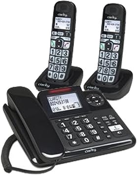 Clarity Bogen Horn E814Cc Amplified Telephone - Clear Sound for Seniors & Hearing Impaired with 2 Handsets