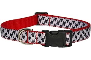 5/8" Black/White Houndstooth Dog Collar: An Adjustable Fit Designed for Comfort