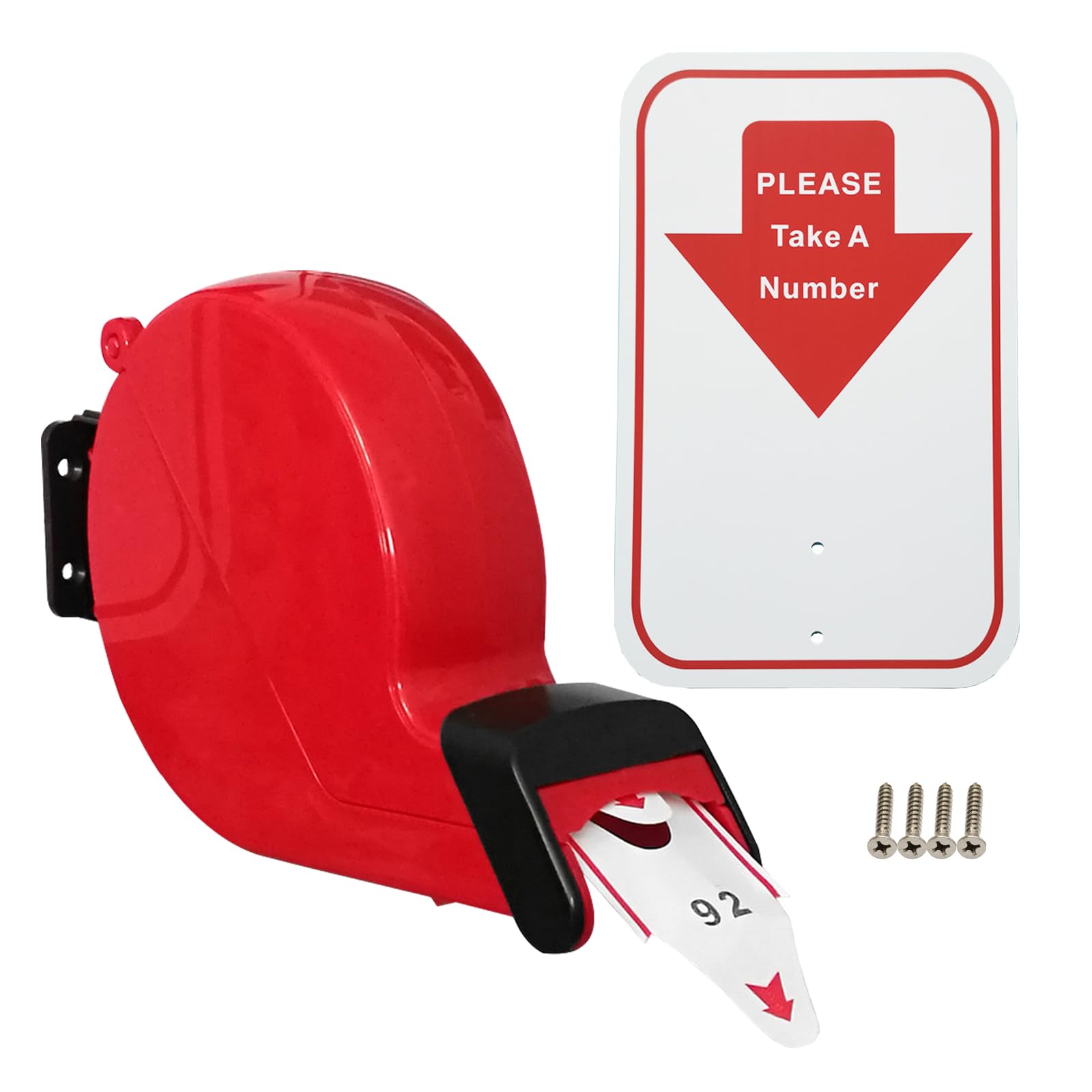 Take a Number Dispenser Ticket Dispenser with 1 Roll 2-Digit Ticket Roll and 1 Number Sign