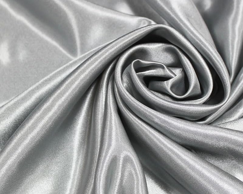 Needleberry Silver Fabric – 3 Metre x 148cm – 100% Polyester – Smooth, Glossy Material for Dressmaking, Crafts, Lining & Wedding Décor