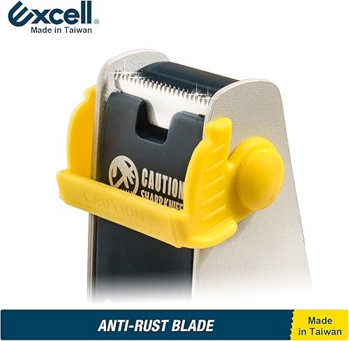 Vista 10 de Excell ET-227 Dispensador de cinta de escritorio de acero resistente (2 pulgadas de ancho) con cubierta de hoja de seguridad, dispensador superior