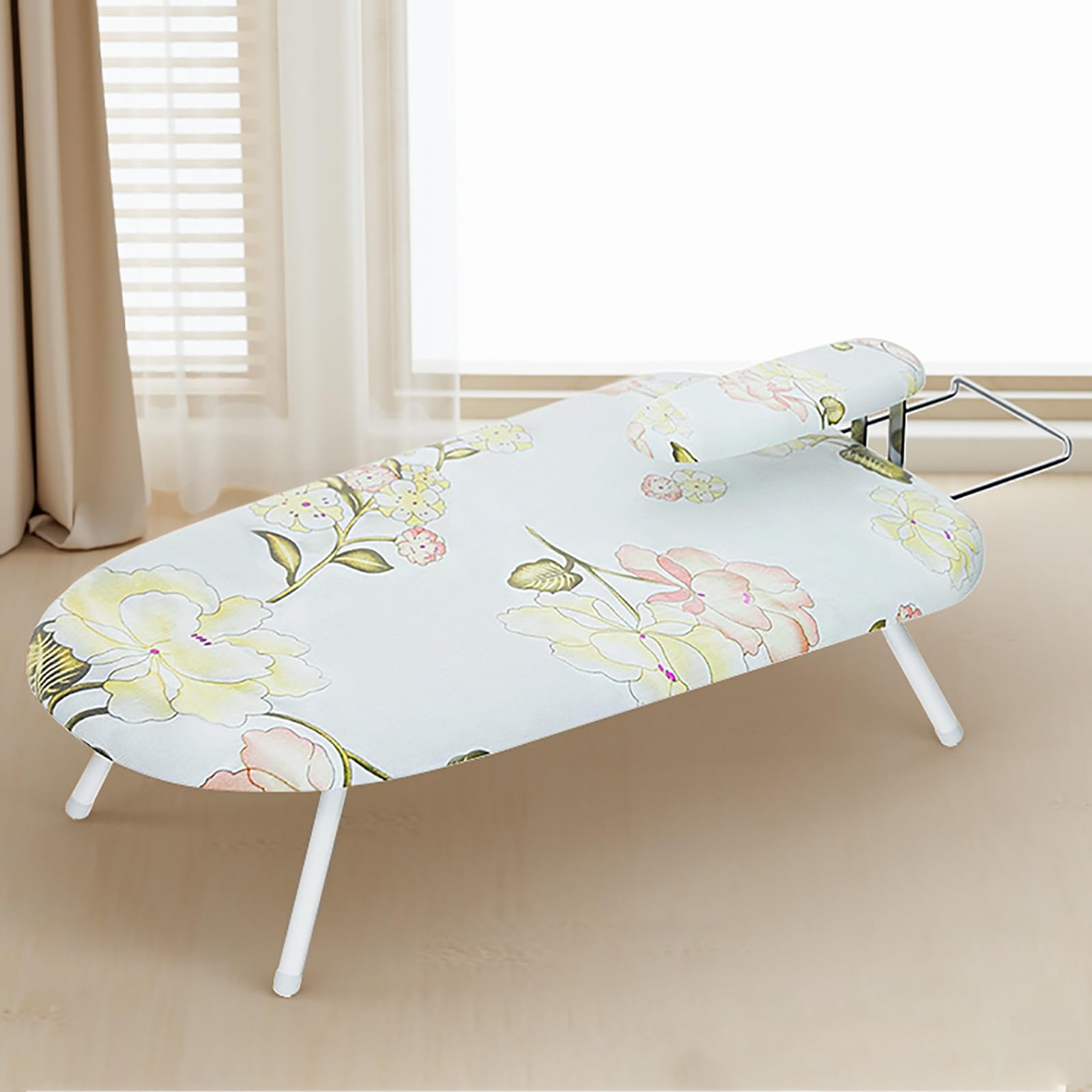 Tabla De Planchar De Mesa con Soporte para Plancha, Tabla De Planchar PortáTil con Funda Y Almohadilla, Tabla De Planchar Plegable Compacta Que Ahorra Espacio para ArtíCulos del Hogar, Dormitorio (Co