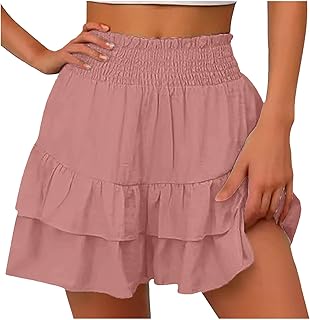 Tao Sportswear - Pantalones cortos para mujer, color sólido, sexy, holgado, con falda vertical y informal, pantalones cortos de ciclismo para mujer