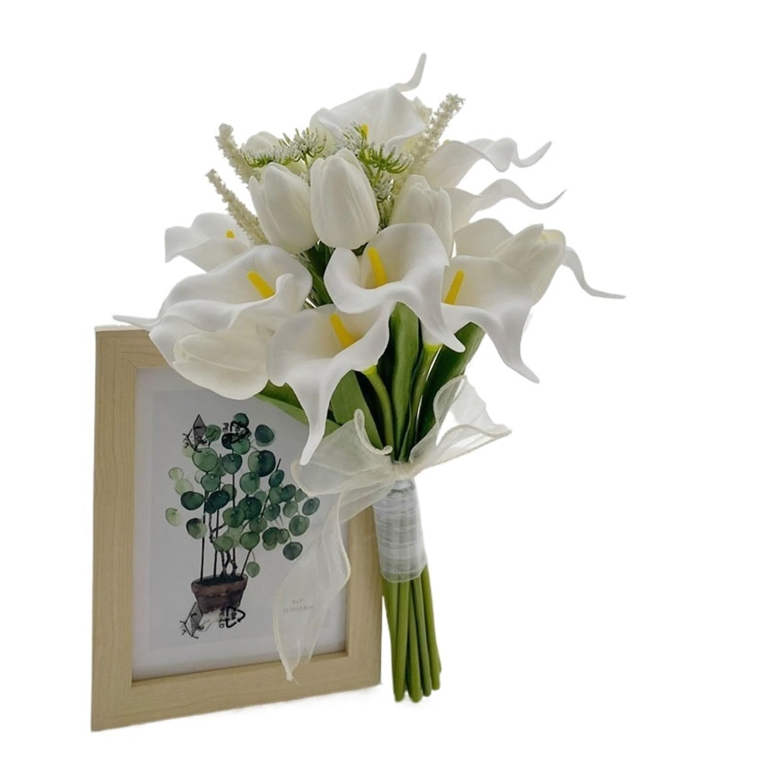 SHENJMAI Artificial Flower Bouquet Bridal Wedding Bouquet Artificial Holding Flower Photography Prop Party(Type 1)
