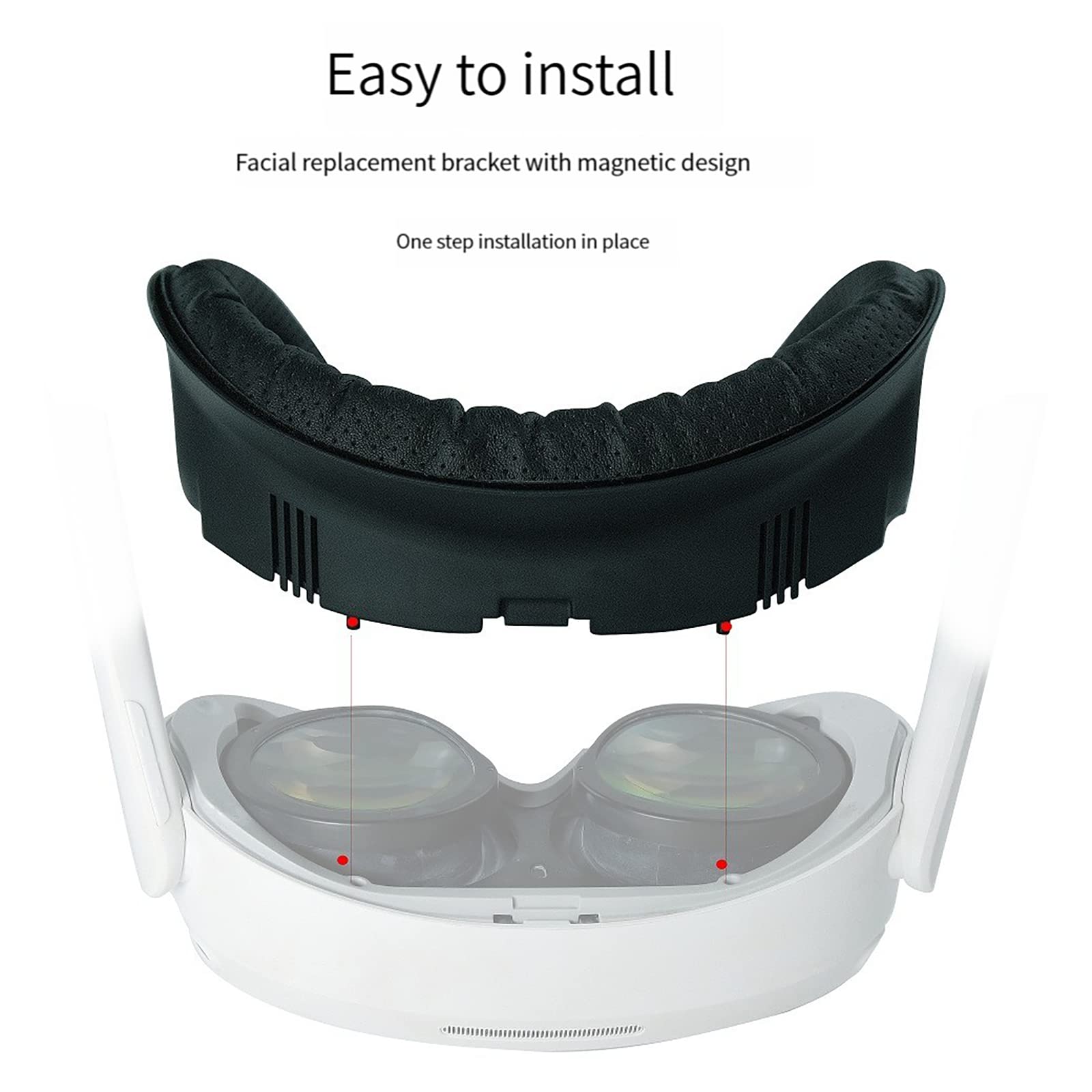 Masque facial en polyuréthane respirant pour casque de réalité virtuelle, support d'interface faciale, coussin de protection, cache-objectif, capuchons à bascule pour PICO4 Kit d'accessoires