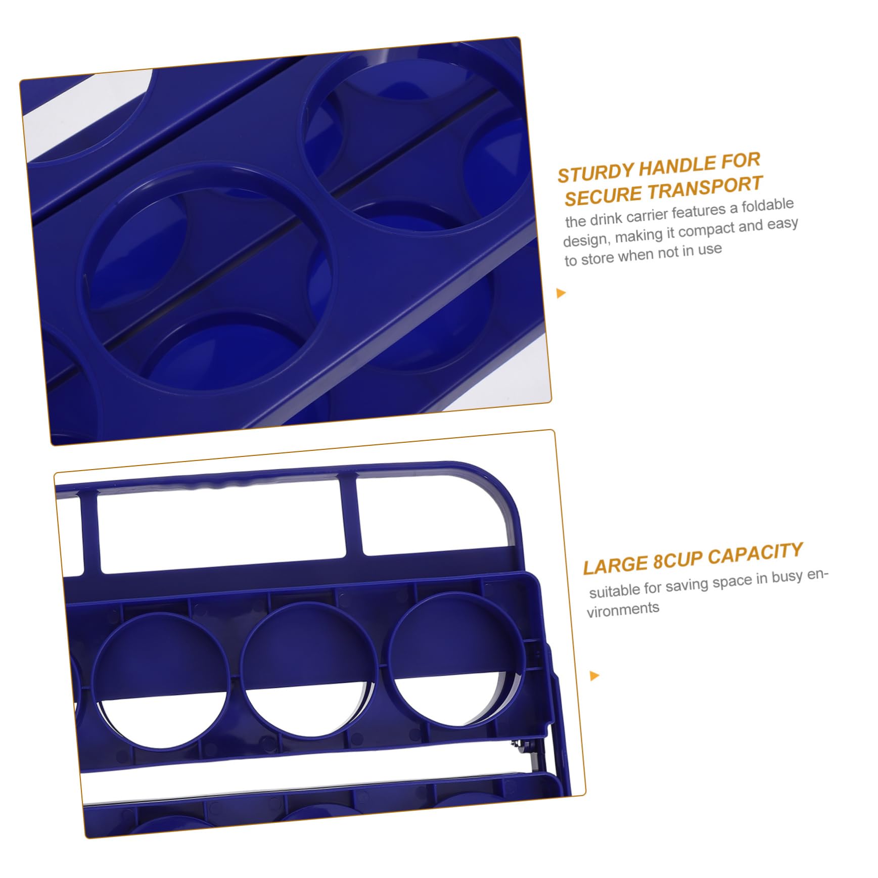 Portabevande Pieghevole in Plastica Organizer Per Bottiglie o Tazze Con Maniglia Ergonomica Adatto Per Ristoranti Bar e Attività All Aperto
