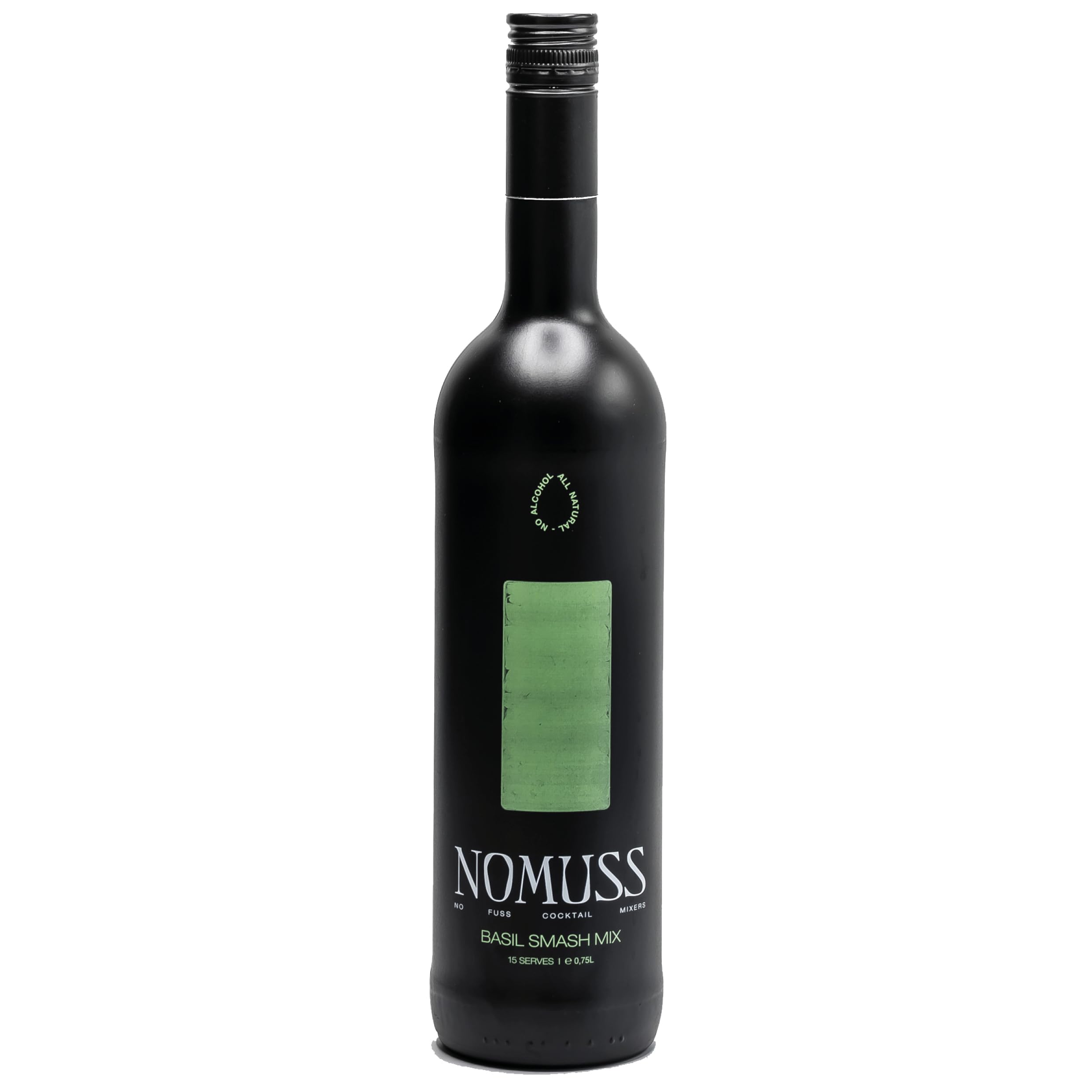 NOMUSS Basil Smash Cocktail Mix | Just add Gin, Vodka or Non-Alc. alternative | Makes Cocktails, Mocktails, Spritz | 0% ABV | Vegan | All Natural premium ingredients