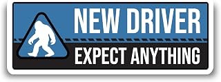 Magnet Me Up New Driver Expect Anything Magnet Decal - 3x8 Inch Funny Caution Sign, Learner Driver Magnet for Car, UV Printed Full Color, Durable Waterproof Vinyl, Made in USA