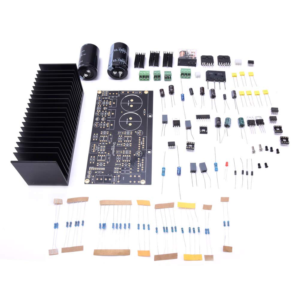 LM3886 DIY Stereo Amplifier Board Kit OP07 DC Servo NE5534 High Power Dual Channel Audio Amplifier with Heat Sink for Home Theater Studio and Audiophiles