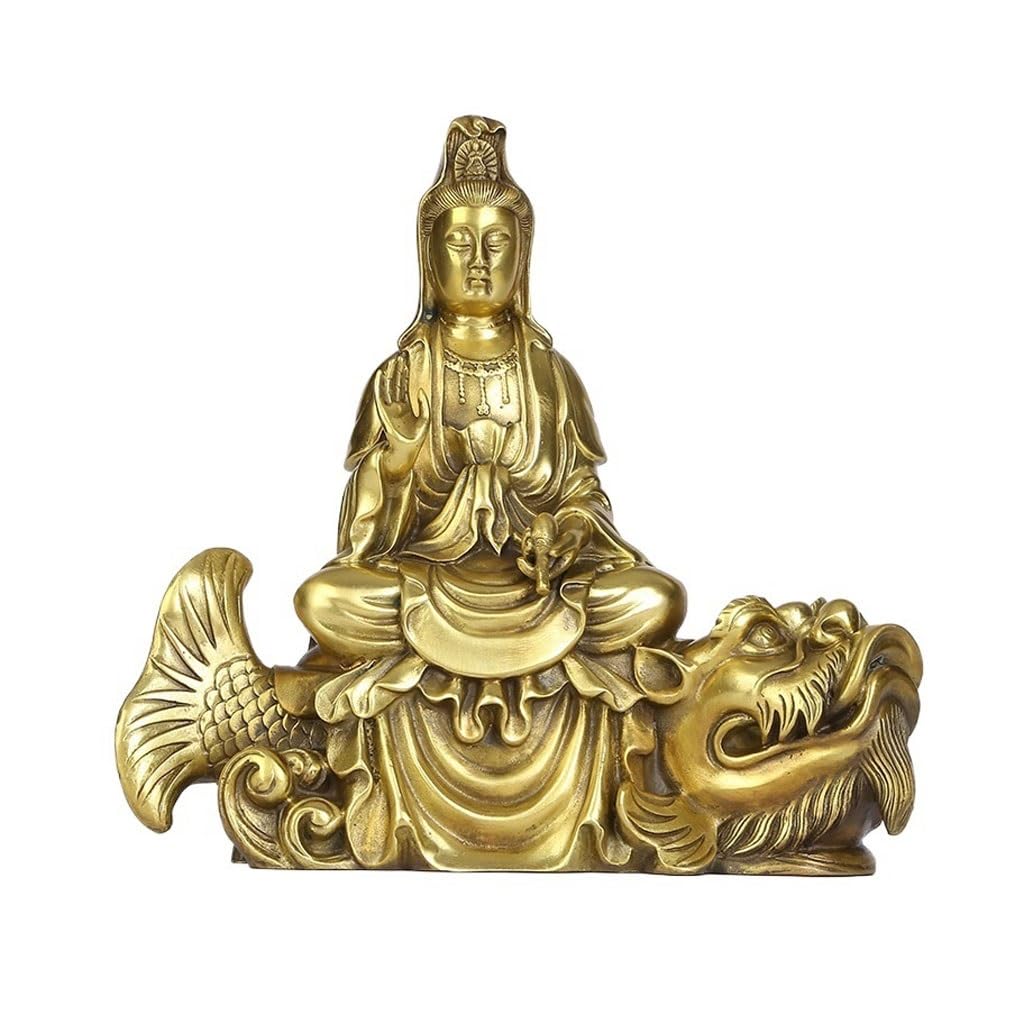 Posąg Buddy do wnętrz Domowe Mosiężne Posągi Buddy Rzemiosło Ozdoby Guanyin Artykuły religijne Prezenty Ozdoby Medytująca Statua Buddy Rzeźba